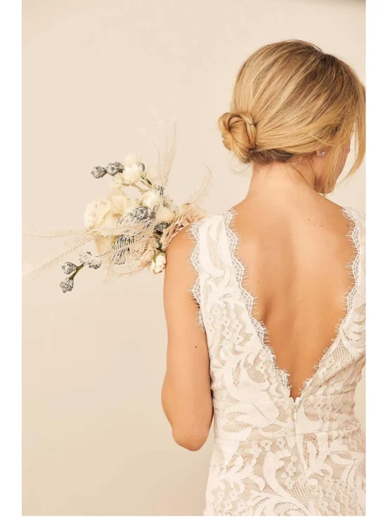 NWT Lulu’s Enamored With You White Lace Wide-Leg Jumpsuit - Picture 2 of 12